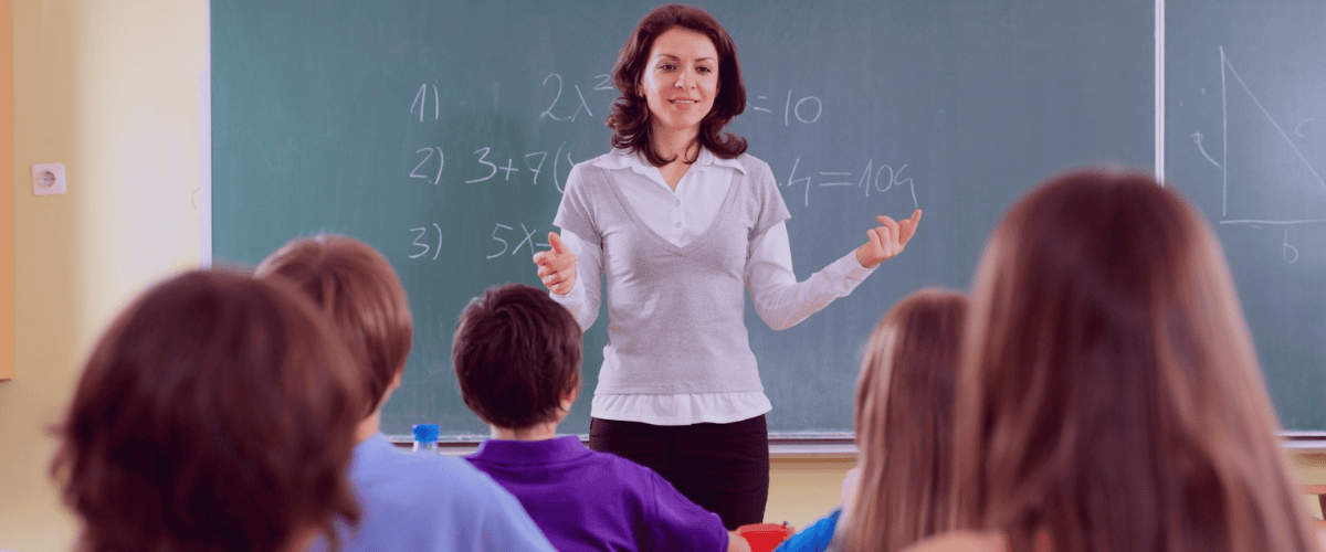 Teacher addressing a classroom