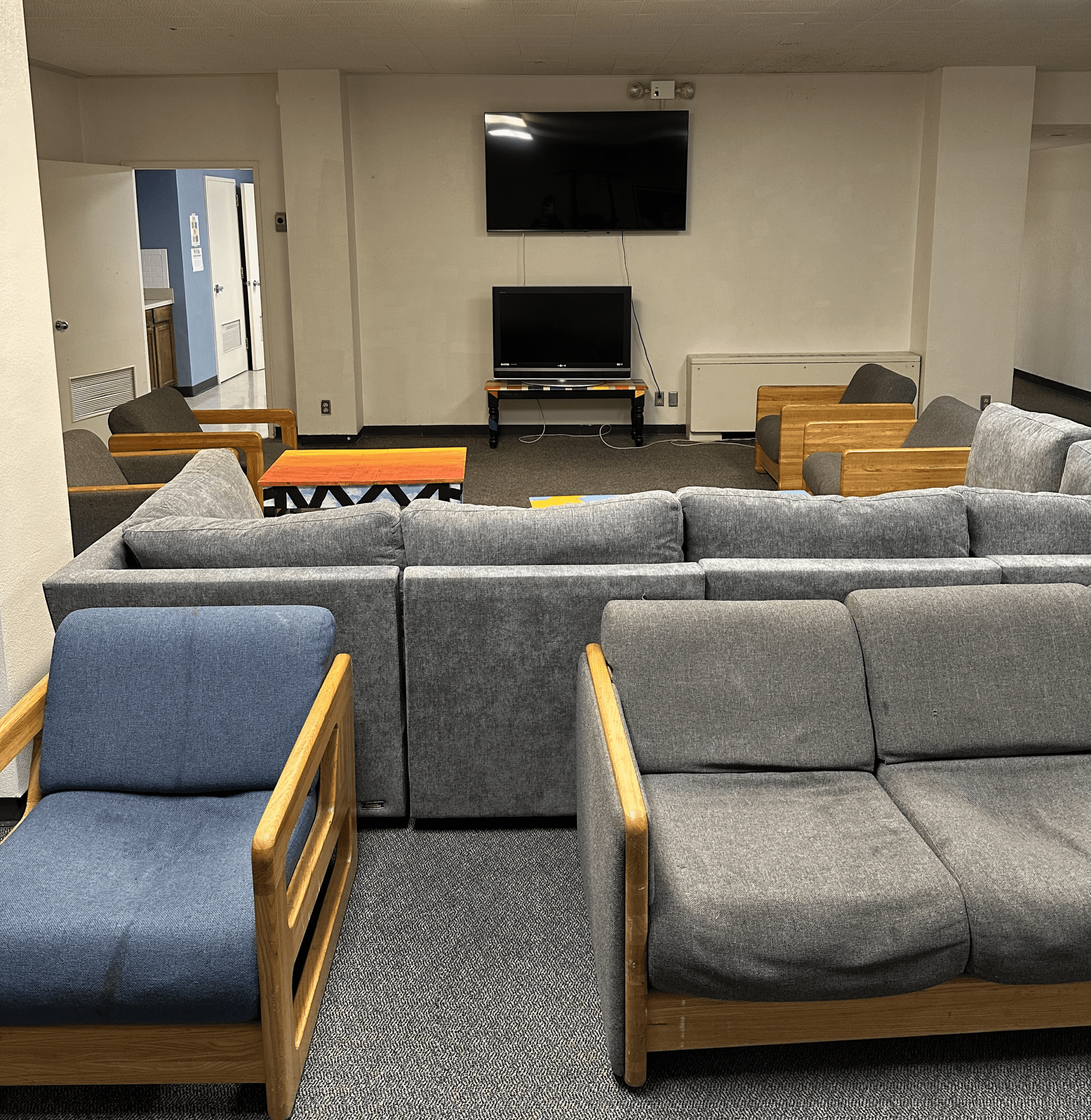 Buchanan Hall floor lounge — open gathering space for residents