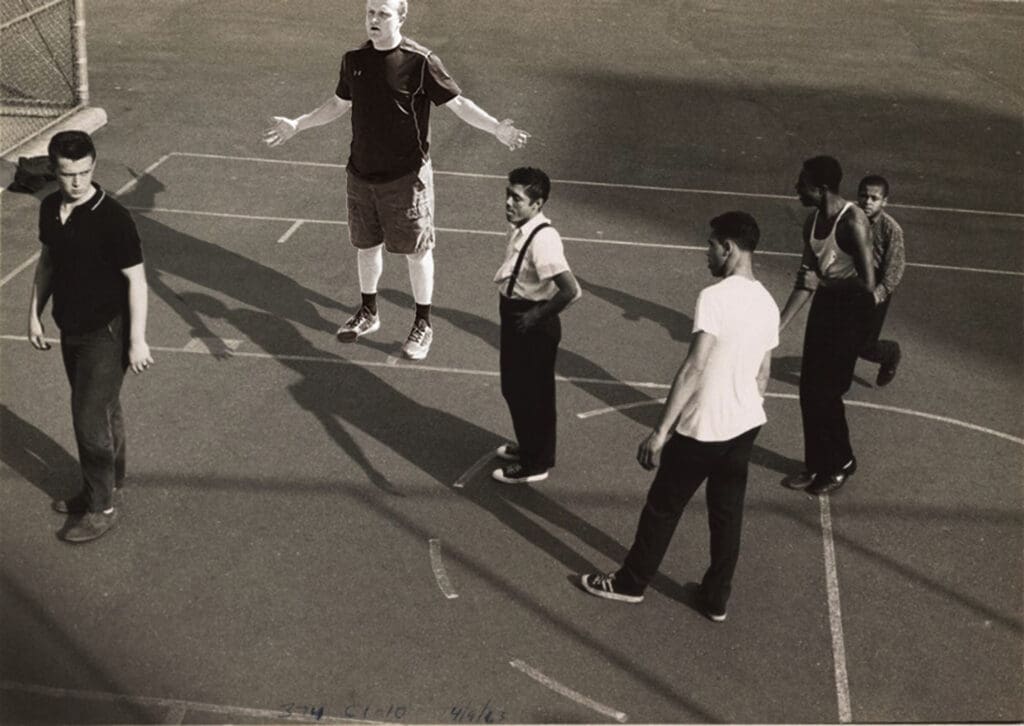 Silhouette group photography — figures on a path