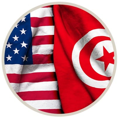 Tunisian and American flags